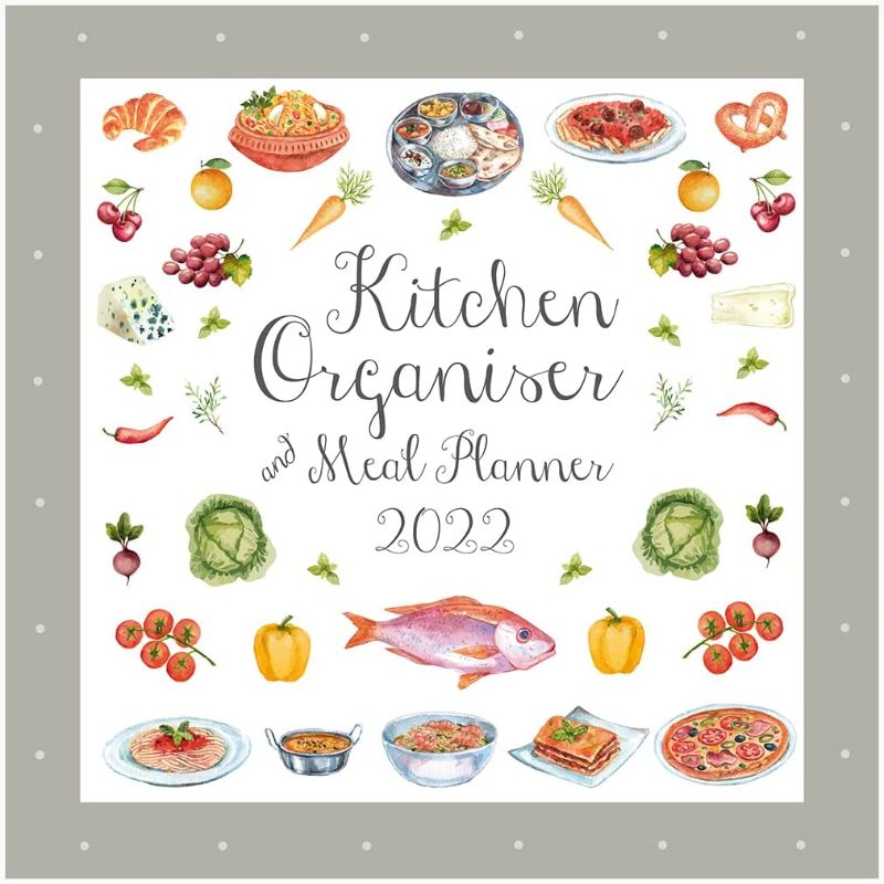 Photo 1 of 2022 Square Wall Calendar - Kitchen Organiser & Meal Planner, 12 x 12 Inch Monthly View, 16-Month, Home Organisers Theme, Includes 180 Reminder Stickers
