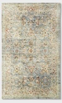 Photo 1 of 3'x5' Ledges Digital Floral Print Distressed Persian Style Rug Green - Threshold™ Designed with Studio McGee
