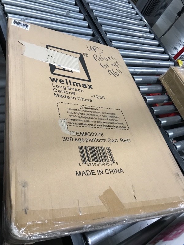 Photo 4 of Push Cart Dolly by Wellmax, Moving Platform Hand Truck, Foldable for Easy Storage and 360 Degree Swivel Wheels with 660lb Weight Capacity, Red Color
