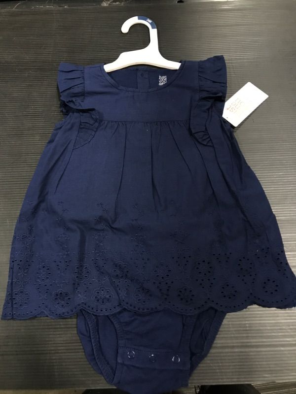 Photo 2 of Baby Girls' Eyelet Sunsuit - Just One You® made by carter's Navy (24M)

