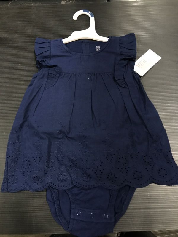 Photo 2 of Baby Girls' Eyelet Sunsuit - Just One You® made by carter's Navy (24M)
