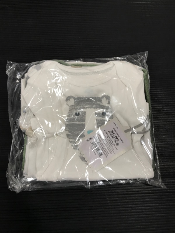 Photo 1 of Baby Boys' 4pk Little Cub Short Sleeve Bodysuit - Cloud Island™ Olive Green/White (0-3 mo)
