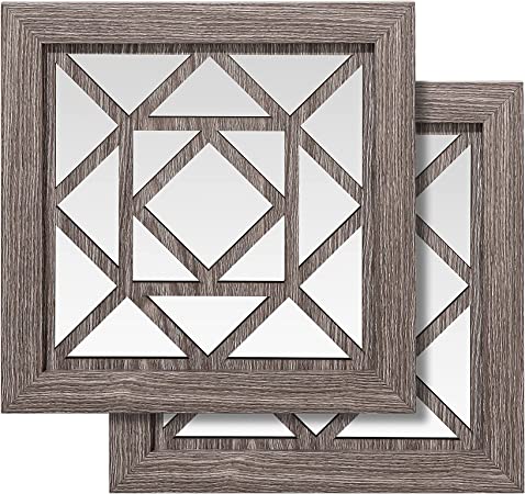 Photo 1 of ACauretty 2 PCS Square Accent Mirrors for Wall Decor,Modern Farmhouse Decorative Mirror (12"x12")