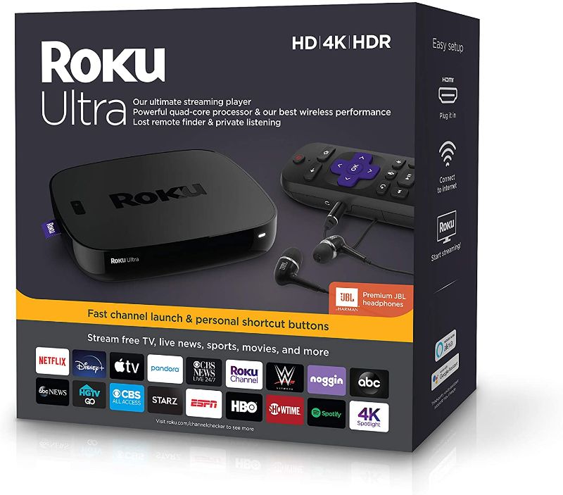 Photo 1 of Roku Ultra | Streaming Media Player 4K/HD/HDR with Premium JBL Headphones
