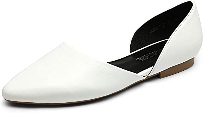 Photo 1 of DREAM PAIRS Women's Elegant Pointed Toe Slip on Flats Shoes (Size 7.5)
