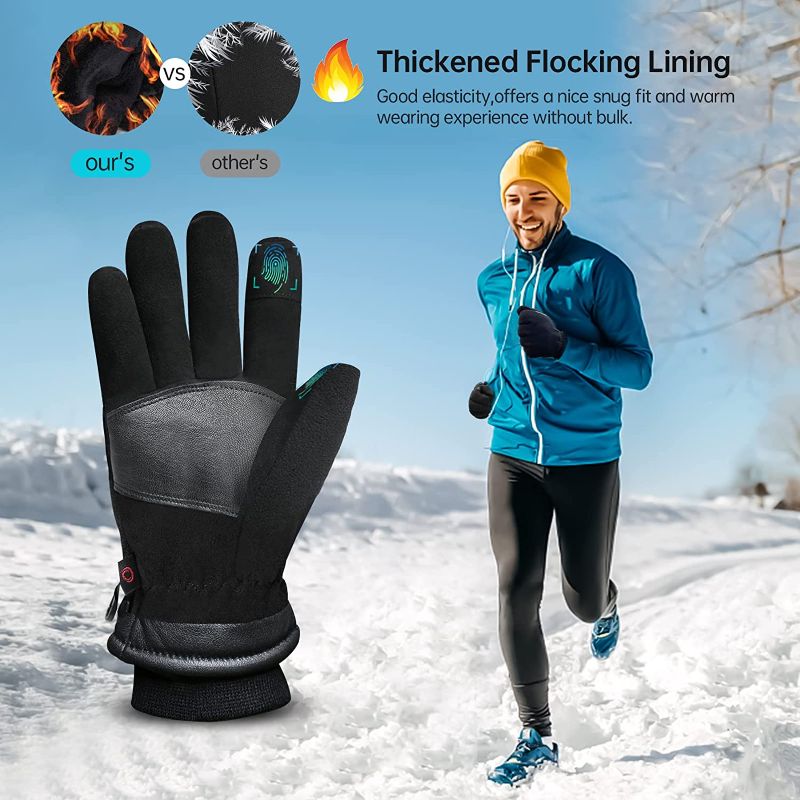 Photo 1 of Windproof Thermal Gloves, Winter Gloves for Men and Women, Ski Gloves, Touch Screen Warm Gloves, Freezer Gloves, Workout Gloves for Hiking Running Driving Cycling
