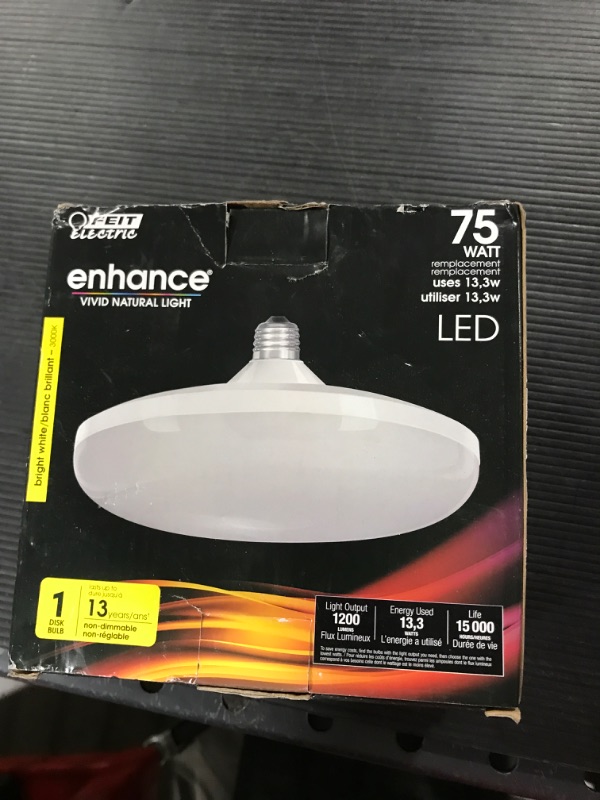 Photo 2 of 75-Watt Equivalent LED 90-CRI E26 Non-Dimmable Wide Surface LED Light Bulb, Bright White 3000K (1-Bulb)
