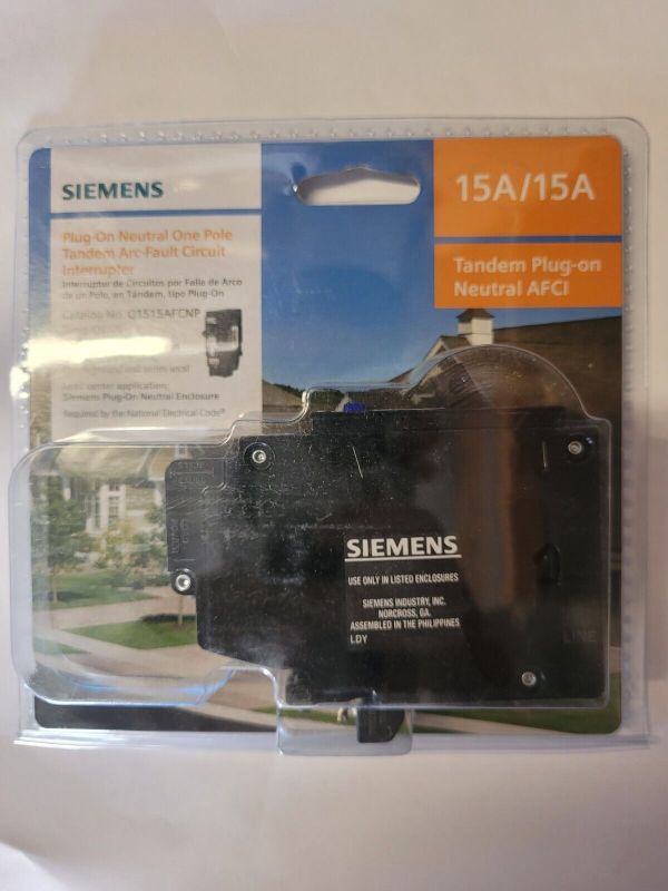 Photo 1 of Siemens Q1515AFCNP 15 Amp 120-Volt 1-Pole Tandem CAFCI Type QTAN Circuit Breaker
