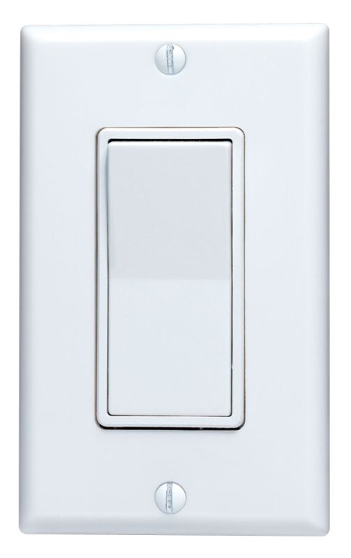 Photo 1 of Decora 15 Amp Single Pole Rocker AC Quiet Light Switch, White (10-Pack)
