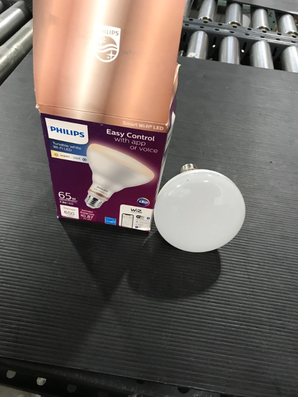 Photo 3 of Philips Tunable White BR30 LED 65W Equivalent Dimmable WiZ Connected Smart Light Bulb
