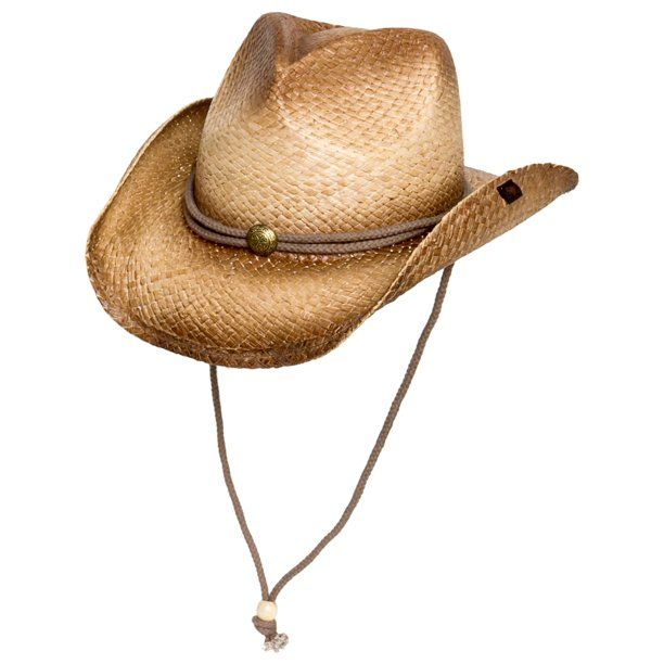 Photo 1 of 2 Pack of Ombre Straw Round Up Authentic Cowboy Hat w/ Moisture Wicking Band, One Size