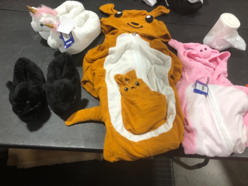 Photo 1 of 2 Pack of Various Costume Jumpsuits and Two Slippers, Variety Sizes 