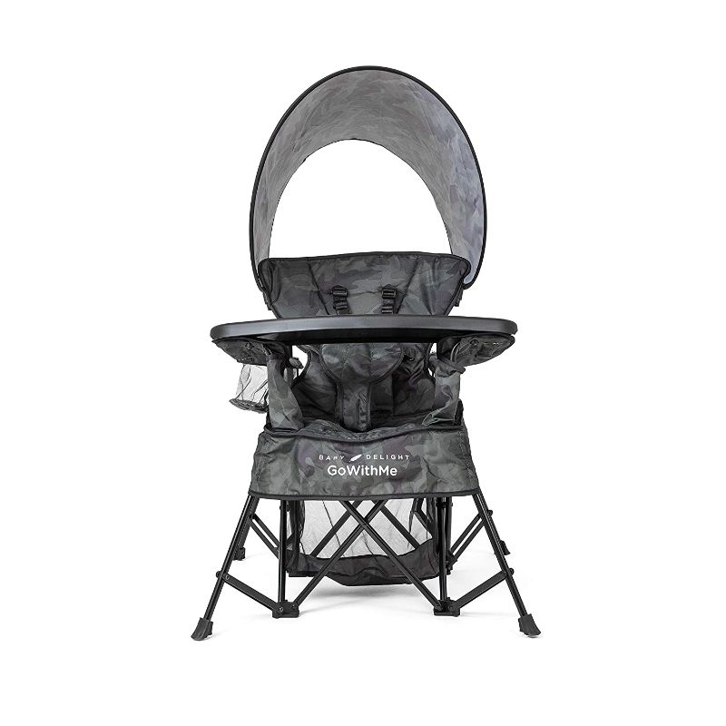 Photo 1 of Baby Delight Go with Me Venture Chair|Indoor/Outdoor Portable Chair with Sun Canopy|Carbon Camo|3 Child Growth Stages: Sitting, Standing and Big Kid|3 Months to 75 lbs|Weather Resistant