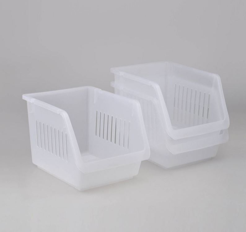 Photo 1 of 3ct Large Plastic Stackable Storage Bin Clear - Bullseye's Playground14L", 9.5H" x 10.5W"