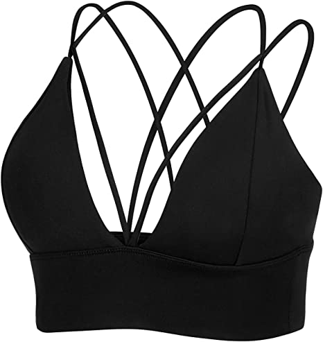 Photo 1 of SIZE SMALL-MotoRun Womens Push-up Padded Strappy Sports Bra Cross Back Wirefree Fitness Yoga Top
