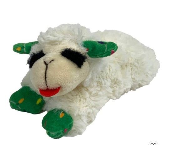 Photo 1 of 28 COUNT -Multipet Lamb Chop with Green Ears Holiday Lights Pattern Holiday Dog Toy - 6"

