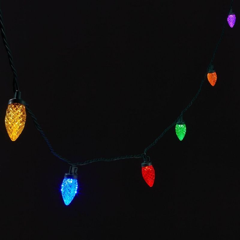 Photo 1 of 80ct LED C9 Faceted Christmas String Lights with Green Wire - Wondershop™

