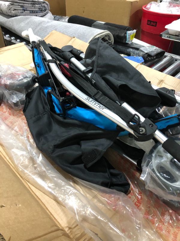 Photo 3 of Summer 3Dlite Convenience Stroller, Eucalyptus – Lightweight Stroller with Aluminum Frame, Large Seat Area, Mesh Siding, 4 Position Recline, Extra Large Storage Basket – Infant Stroller for Travel
