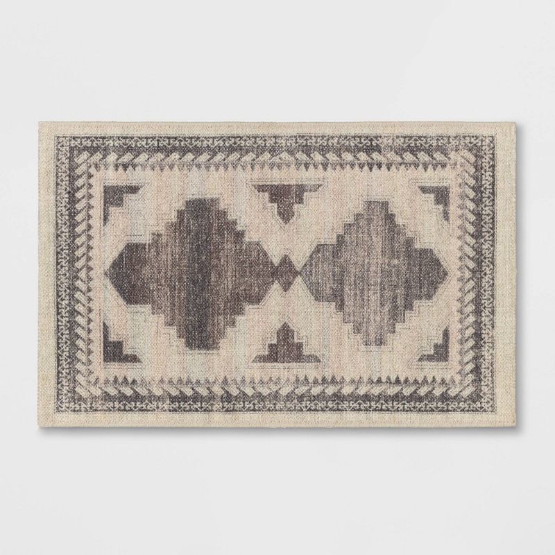 Photo 1 of 2'x3' Cromwell Washable Printed Persian Style Rug Tan - Threshold™
