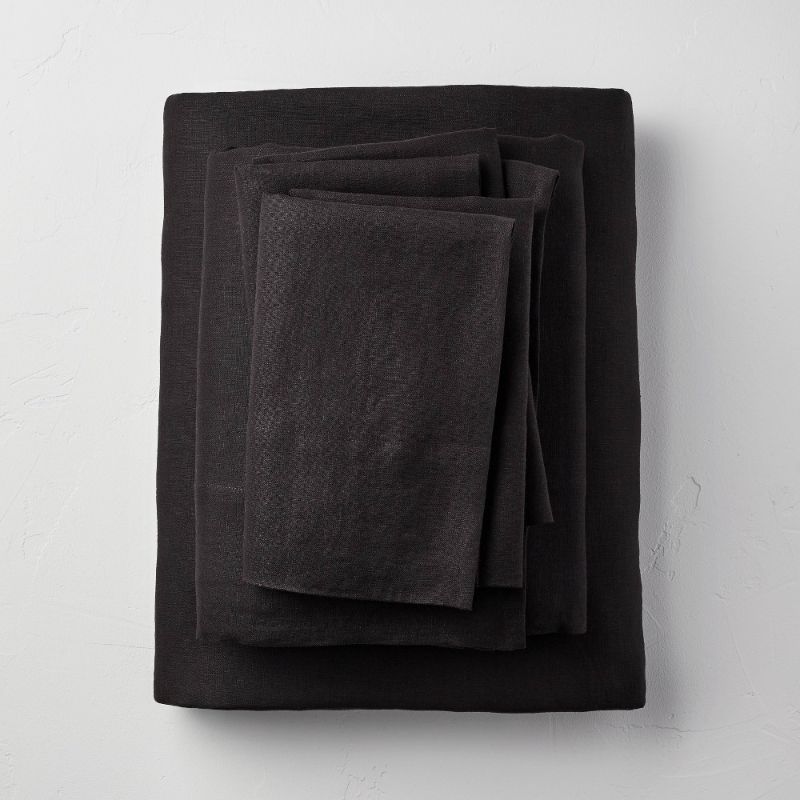 Photo 1 of 100% Washed Linen Solid Sheet Set - Casaluna™ Queen 
