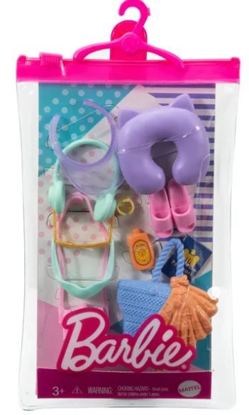 Photo 1 of ?Barbie Accessories Travel Pack with 11 Storytelling Pieces for Barbie Dolls