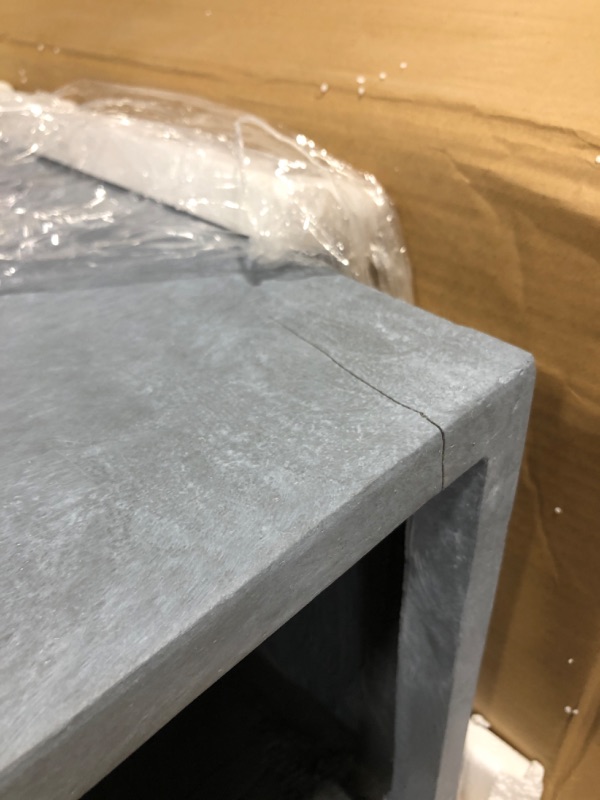 Photo 1 of  Lightweight Concrete Modern Rectangle Outdoor Planter, Slate Gray
