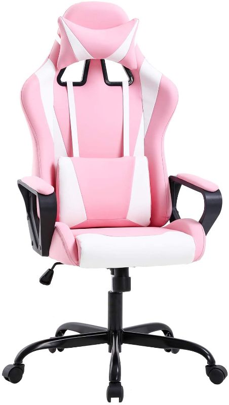 Photo 1 of Gaming Chair Office Chair Desk Chair Ergonomic Executive Swivel Rolling Computer Chair with Lumbar Support, Pink