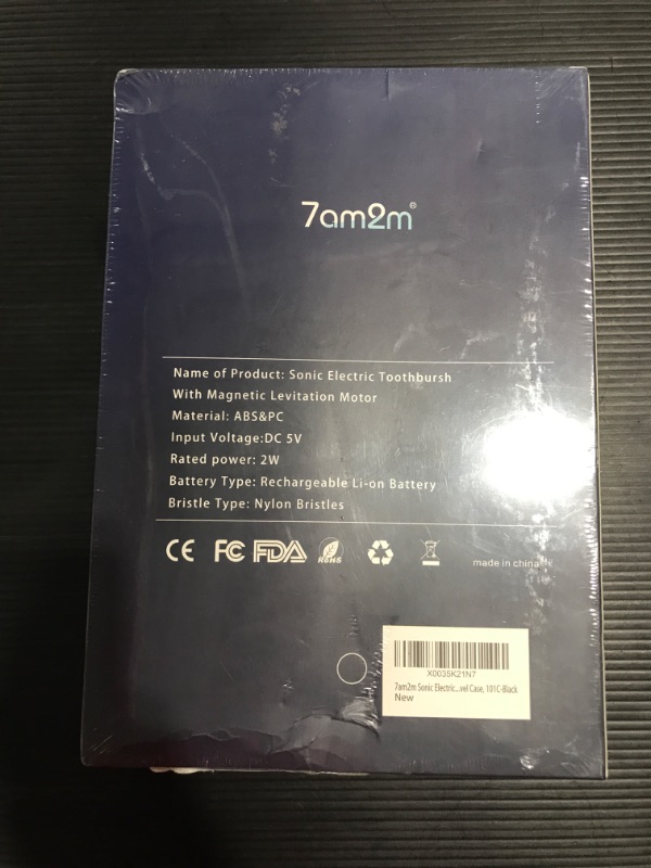 Photo 4 of 7am2m Sonic Electric Toothbrush for Adults and Kids, with 8 Brush Heads &Travel Case, Wireless Fast Charge, 5 Modes with 2 Minutes Build in Smart Timer, IPX7 Waterproof (Black)