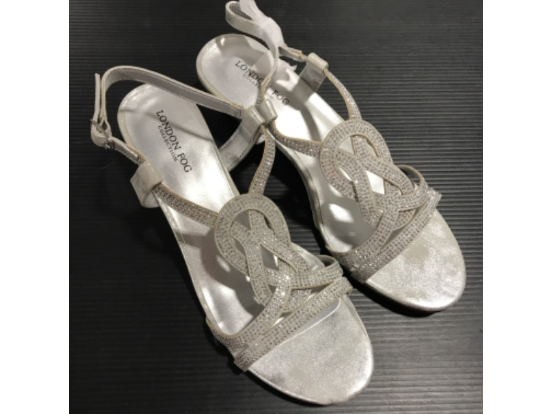 Photo 4 of [Size 9] London Fog Womens Macey Demi-Wedge Dress Sandals [Silver]