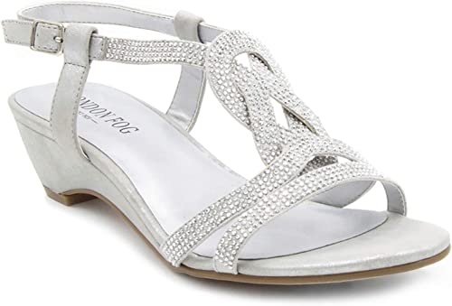 Photo 1 of [Size 9] London Fog Womens Macey Demi-Wedge Dress Sandals [Silver]