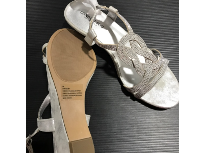 Photo 5 of [Size 9] London Fog Womens Macey Demi-Wedge Dress Sandals [Silver]