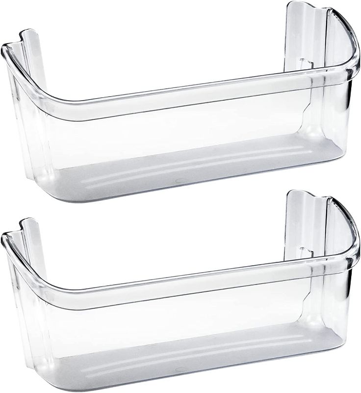 Photo 1 of AMI PARTS 240363702 14.3in(L)×4.2in(W)×5.5in(H) Clear Refrigerator Door Bin Side Shelf for Frigi-daire, Ken-more Refrigerator - Replaces 240363704, 240363705, 240363708, AP2116106, PS430207 (2 Pack)