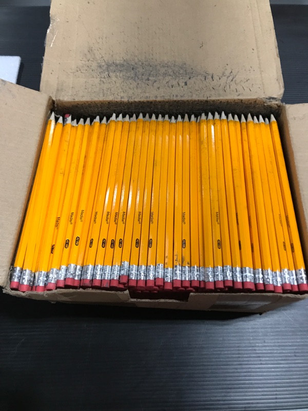 Photo 4 of Wood-Cased #2 HB Pencils, Yellow, Pre-sharpened, Class Pack, 576 pencils in box by Madisi