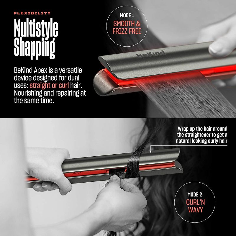 Photo 2 of Bekind Apex 2-in-1 Hair Straightener Flat Iron, Straightener and Curler for All Hairstyles (Galaxy Gray)