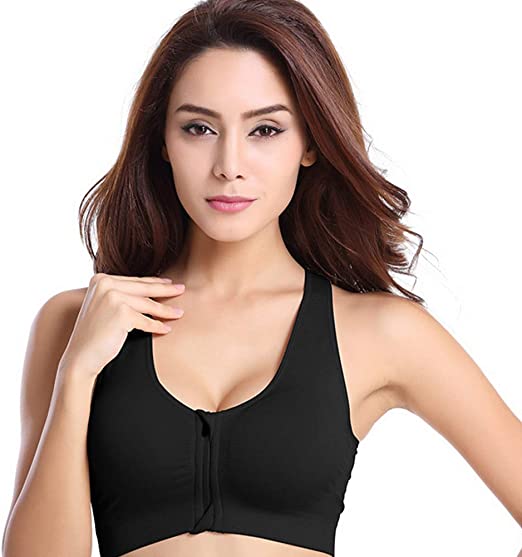 Photo 1 of [Size XXL] 3 Pack of Zip Closure Sports Bras [Tan, White, Black]