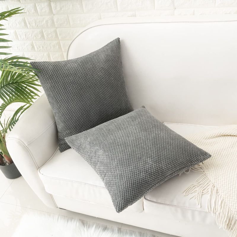Photo 3 of [2 Pack] HWY 50 Grey Decorative Throw Pillow Covers [18x18 inch]
