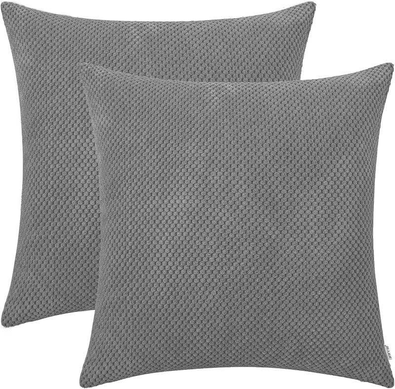 Photo 1 of [2 Pack] HWY 50 Grey Decorative Throw Pillow Covers [18x18 inch]