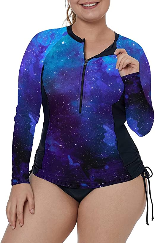 Photo 1 of [Size M/L] Women's Long Sleeve Rash Guard [Starry Sky]