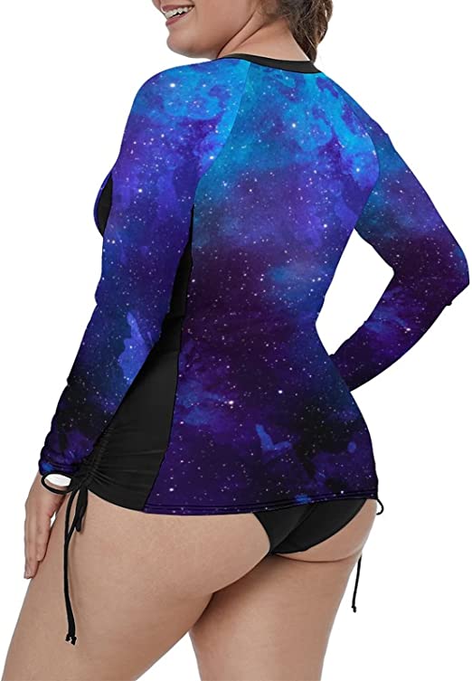 Photo 2 of [Size M/L] Women's Long Sleeve Rash Guard [Starry Sky]