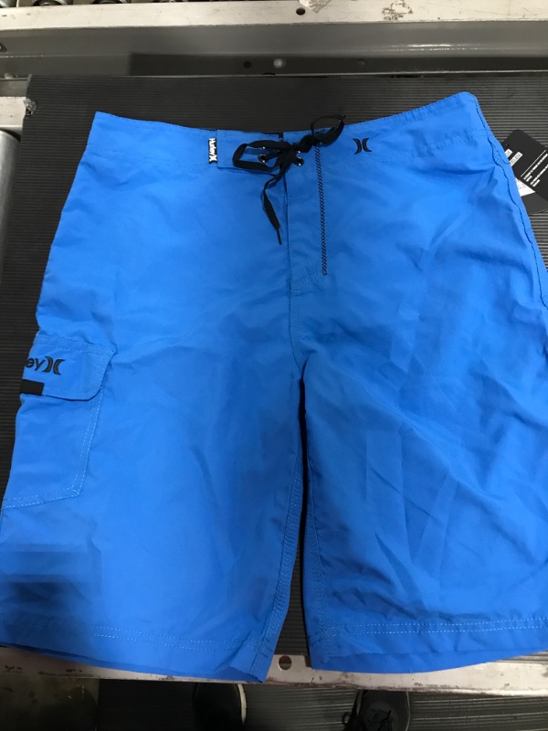 Photo 3 of [Size 32] Hurley Men's One and Only 22-Inch Boardshort [Blue and Black]