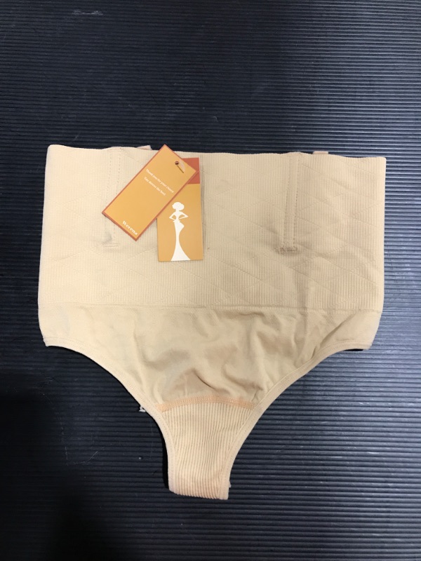 Photo 4 of [Size XS] Tummy Control Thong Shapewear for Women Seamless Shaping Thong Panties [Beige Mid Waist]