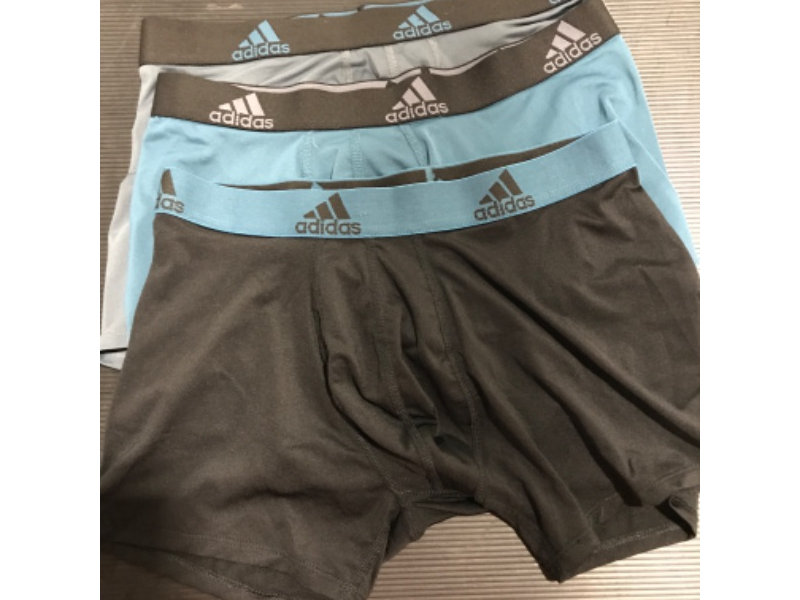 Photo 3 of [Size M] Adidas Men's Performance Boxer Brief Underwear (3-Pack) [Onix Grey/Black/Orbit Indigo Blue]