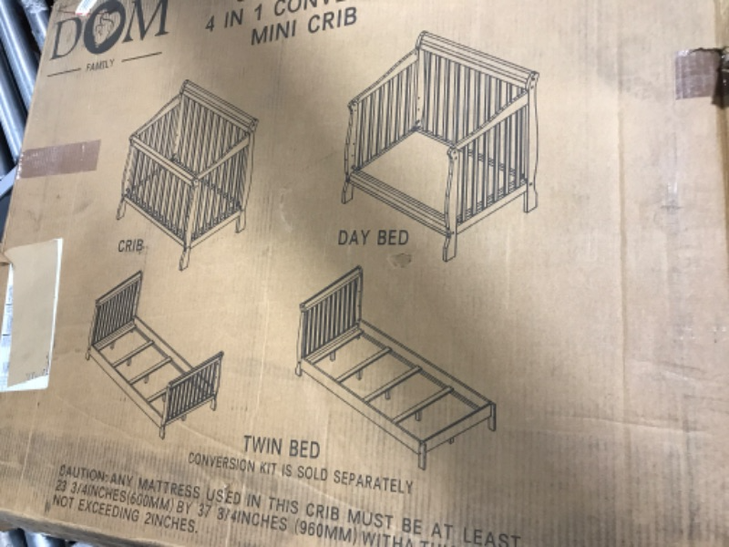 Photo 6 of Dream on Me Aden 4-in-1 Convertible Mini Crib [Cherry]