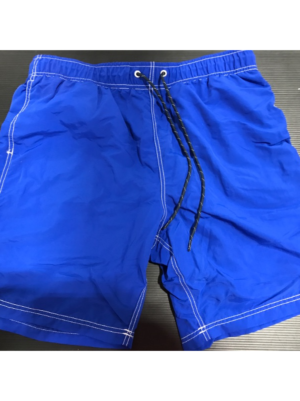 Photo 2 of [Size L] Nautica Men's Standard Solid Quick Dry Classic Logo Swim-Trunk