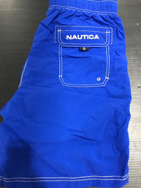 Photo 3 of [Size L] Nautica Men's Standard Solid Quick Dry Classic Logo Swim-Trunk