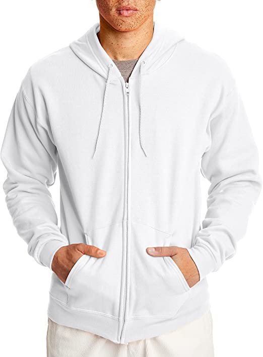 Photo 1 of [Size M] Hanes Men's Full-Zip Eco-Smart Hoodie [White]