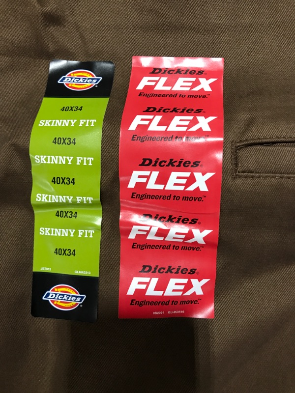 Photo 2 of [Size 40x34] Dickies Mens Flex Skinny Straight Fit Double Knee Work Pants [Timber Brown]