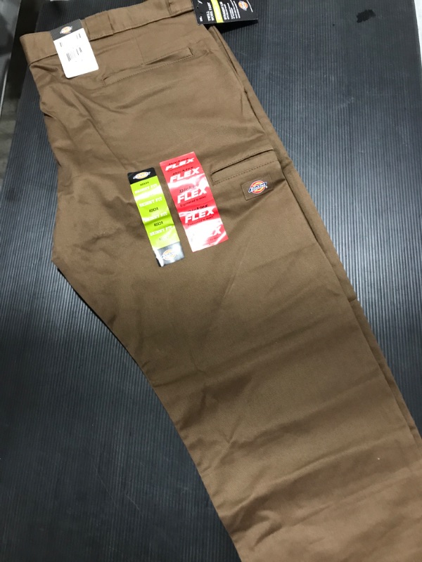 Photo 4 of [Size 40x34] Dickies Mens Flex Skinny Straight Fit Double Knee Work Pants [Timber Brown]