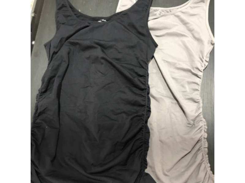 Photo 2 of [Size L] Hofish Women's Sleeveless Nursing Maternity Tank Top Cami- 2 Pack- Black and Grey