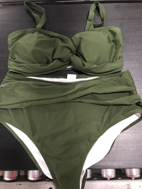 Photo 1 of [Size 3XL] Women\s 2 Piece Bikini [Green]